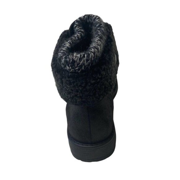 Cliffs by White Mountain Hiker Bootie Women's 7.5 Black Lace-Up Sweater-Trim NEW - Picture 5 of 12